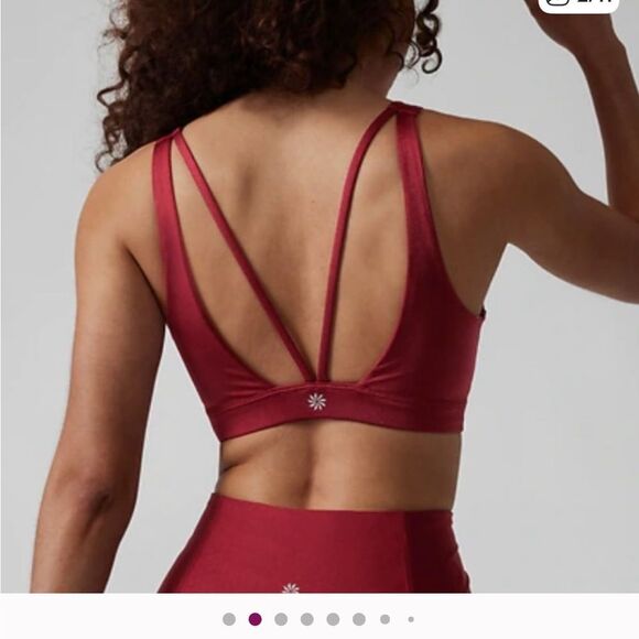 Athleta exhale shine decadent red sports bra - Picture 2 of 5